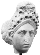 Portrait Head of a Trajanic Lady; Roman Empire; early 2nd century A.D; Italian marble; 36.5 cm, 14 3,8 in