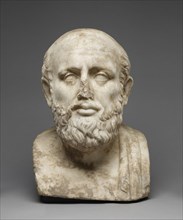 Herm Bust of a Greek Philosopher; Roman Empire; second half of 1st century; Italian marble; 38.5 × 27.4 × 26 cm