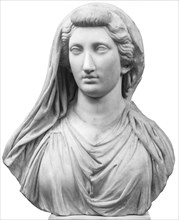 Upper Part of a Statue of Livia; Rome, Italy, Europe; 1st century B.C.-1st century A.D; Italian marble; 53 x 46.5 x 9.7 cm