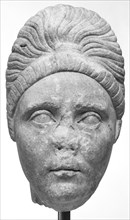 Portrait Head of Plotina; Italy, Europe; early 2nd century; Marble; 30.5 cm, 12 in