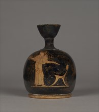 Attic Red-Figure Squat Lekythos; Athens, Greece; about 430 B.C; Terracotta; 9.8 cm, 3 7,8 in