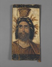 Triptych Panel with Painted Image of Serapis; Egypt; 100; Tempera on wood; 39.1 × 19.1 × 1.6 cm, 15 3,8 × 7 1,2 × 5,8 in
