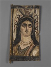 Triptych Panel with a Painted Image of Isis; Egypt; 100; Tempera on wood; 40 × 19 × 1.3 cm, 15 3,4 × 7 1,2 × 1,2 in