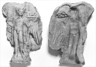 Mold of the Front of a Winged Daimon Holding a Liknon, winnowing basket, Tarentum, Taras, South Italy, Europe; 4th century B.C