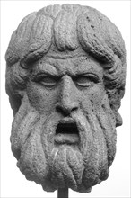 Portrait of Thespis, ?, Roman Empire; 1st–2nd century A.D; Hauran Basalt; 29.5 cm, 11 5,8 in