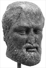 Portrait of Aristotle; Roman Empire; 1st–2nd century A.D; Hauran Basalt; 27 cm, 10 5,8 in
