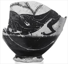 Attic Black-Figure Oinochoe, Shape 1, Class of Louvre F348, or Keyside Class; Athens, Greece, Europe; about 490 B.C; Terracotta