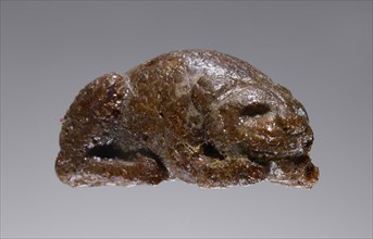 Pendant: Female Animal, Lioness?, Italy; 500 - 480 B.C; Amber; 23 × 23 × 55 mm, 7,8 × 7,8 × 2 3,16 in
