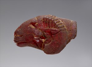 Pendant: Ram's Head; Italy; 500 - 400 B.C; Amber; 18 × 15 × 21 mm, 11,16 × 9,16 × 13,16 in