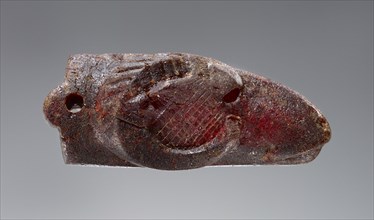 Pendant: Ram's Head; Italy; 500 - 400 B.C; Amber; 16 × 13 × 32 mm, 5,8 × 1,2 × 1 1,4 in