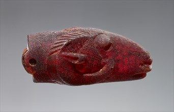 Pendant: Ram's Head; Italy; 500 - 400 B.C; Amber; 18.5 × 13 × 30.5 mm, 3,4 × 1,2 × 1 3,16 in