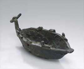 Lamp; Sardinia, Italy; about 600 B.C; Bronze; 15 cm, 5 7,8 in