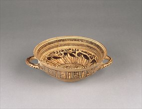 Geometric Attic Cup; Athens, Greece; about 730 B.C; Terracotta; 6 × 19.3 cm, 2 3,8 × 7 5,8 in