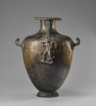 Water Jar with Herakles and Eros; Greece; mid-4th century B.C; Bronze; 48 × 39.6 × 31.5 cm, 18 7,8 × 15 9,16 × 12 3,8 in