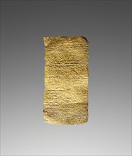 Tablet, Lamella, with an Incantation against Epilepsy; 3rd century; Gold; 4.2 × 2 cm, 1 5,8 × 13,16 in