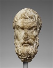 Portrait of Epikouros; Italy; 100 - 120; Marble; 13.1 × 7.5 × 8 cm, 5 3,16 × 2 15,16 × 3 1,8 in