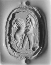Engraved Scarab; East Greece; third quarter of 6th century B.C; Carnelian; 0.7 × 1.5 × 1.1 cm, 1,4 × 9,16 × 7,16 in