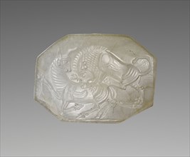 Pyramidal Stamp Seal; late 6th century B.C; White chalcedony; 1.3 × 1.7 × 2.2 cm, 1,2 × 11,16 × 7,8 in