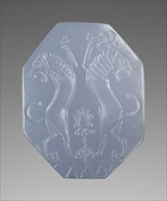 Octagonal Pyramidal Stamp Seal; Persian Empire; about 500 B.C; Blue chalcedony; 1.9 × 1.5 cm, 3,4 × 5,8 in