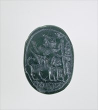 Scarab; 6th - 5th century B.C; Green jasper; 0.8 × 1.3 × 1 cm, 5,16 × 1,2 × 3,8 in