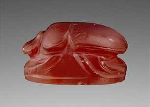 Scarab with Dancing Satyr; Etruria; about 500 B.C; Carnelian; 0.7 × 1.2 × 1 cm, 1,4 × 1,2 × 3,8 in