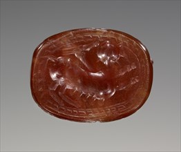 Scarab; Etruria; 4th century B.C; Carnelian; 0.8 × 1.5 × 1.1 cm, 5,16 × 9,16 × 7,16 in