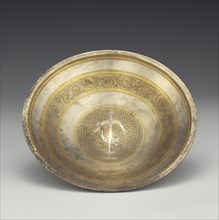 Bowl with Anchor and Dolphin Medallion; 2nd century B.C; Silver; gilding; 4.3 × 18.5 cm, 0.4078 kg, 1 11,16 × 7 5,16 in., 0.899