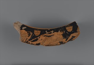 Attic Red-Figure Dinos Rim Fragment; Attributed to Kleophrades Painter, Greek, Attic, active 505 - 475 B.C., Athens, Greece