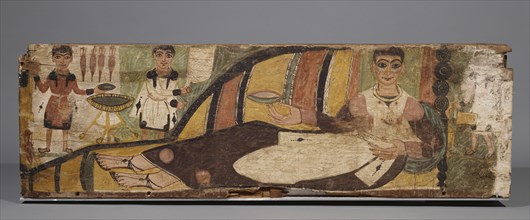 Painted Sarcophagus; Egypt; 4th century A.D; Wood covered with painted linen; 49.8 × 41.9 × 157.2 cm