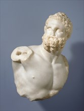 Bust of a Boxer; Alexandria, Egypt; 100 - 200; Marble; 58 × 39.5 cm, 22 13,16 × 15 9,16 in