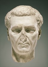 Head of Emperor Nerva; Italy; 96 - 98; Marble; 33 × 27 × 26 cm, 13 × 10 5,8 × 10 1,4 in