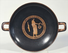 Attic Red-Figure Kylix Type B; Boot Painter; Athens, Greece; about 470 - 460 B.C; Terracotta; 9.8 × 31.5 × 24 cm