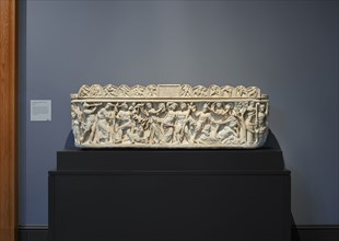 Sarcophagus with Scenes of Bacchus; Roman Empire; A.D. 210–220; Marble