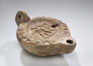Lamp; Roman Empire; 3rd century; Terracotta; 4.8 x 8.3 x 11.9 cm, 1 7,8 x 3 1,4 x 4 11,16 in