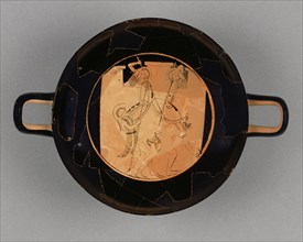 Wine Cup with a Battle at City Walls; Apollodoros, Greek, Attic, active about 500 B.C., Athens, Greece; about 500 B.C