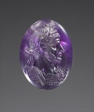 Engraved Portrait of Aurelian; Rome, ?, Italy; 260 - 280; Amethyst; 1.8 × 1.4 × 0.6 cm, 3,4 × 9,16 × 1,4 in