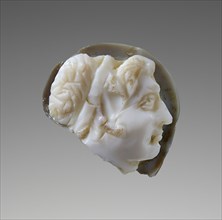 Cameo Gem with Head of Alexander the Great; 50 B.C.–A.D. 50; White and gray sardonyx; 1.6 × 1.3 × 0.9 cm, 5,8 × 1,2 × 3,8 in