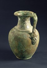 Pitcher with Bacchic Imagery; Alexandria, Egypt; 25 B.C. - A.D. 25; Bronze and silver; 32 × 22 × 20.3 cm