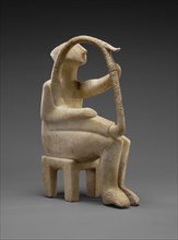 Harp Player; Cyclades, Greece; 2700 - 2300 B.C; Marble; 35.8 × 9.5 × 28.1 cm, 14 1,8 × 3 3,4 × 11 1,16 in