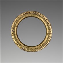 Ring Inscribed with a Dedication to Hera, Goddess of Marriage, Argolid, Greece; about 575 B.C; Gold; 2.2 cm, 7,8 in