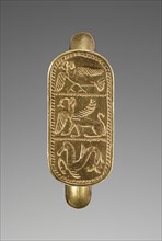 Siren, Sphinx, and Hippocamp; Etruria; 550 - 500 B.C; Gold; 1.9 × 0.9 cm, 3,4 × 3,8 in