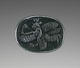 Engraved Scarab; 500 - 450 B.C; Green jasper; 1.5 × 1.1 × 0.9 cm, 9,16 × 7,16 × 5,16 in