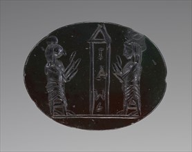 Engraved Gem; Roman Empire; 1st - 4th century; Green Jasper Ringstone; 1.8 x 1.4 cm, 11,16 x 9,16 in