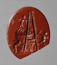 Engraved Gem; Roman Empire; 2nd century; Red jasper; 1.5 × 1.3 × 0.3 cm, 5,8 × 1,2 × 1,8 in