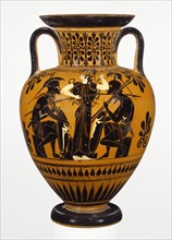 Storage Jar with Achilles and Ajax Gaming; Attributed to Leagros Group, Greek, Attic, active 525 - 500 B.C., Athens, Greece