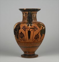 Storage Jar with Cavalrymen; Attributed to Bareiss Painter, Medea Group, Greek, Attic, active late 6th century B.C., Athens