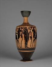 Attic Black-Figure Lekythos; Attributed to Leagros Group, Greek, Attic, active 525 - 500 B.C., Athens, Greece; about 500 B.C