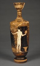 Oil Jar with a Woman at Her Toilette; Circle of Phiale Painter, Greek, Attic, active about 450 - 425 B.C., Athens, Greece
