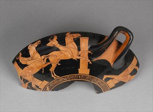Cup with Boys Racing Horses; Proto-Panaitian Group, Greek, active 515 - 505 B.C., Athens, Greece; about 500 B.C; Terracotta