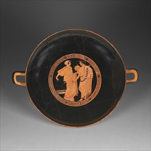 Wine Cup with Flirtation Scene; Attributed to Briseis Painter, Greek, Attic, active 510 - 470 B.C., and signed by Brygos